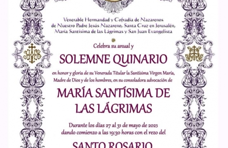 Quinario en Honor a Mª Stma. de las Lágrimas